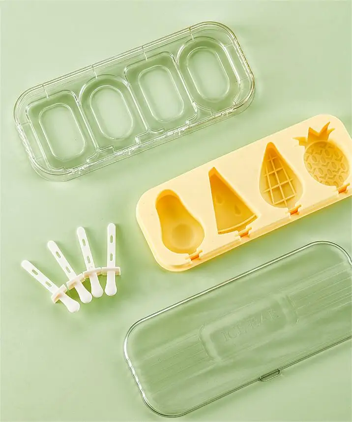 Stackable Summer Ice Pop Molds Easy Release 4 Moulds Ice Lolly Making