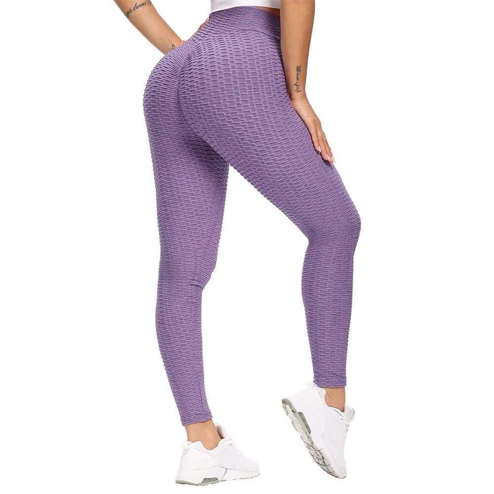 High-Waisted Yoga Pants Peach Hip Lifting Ab Yarn Thickened Leggings Solid Elastic Waist preview
