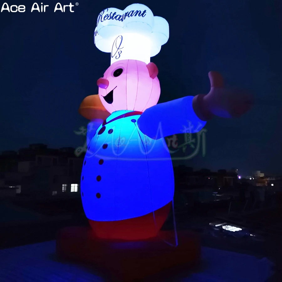 Cookout Inflatables Promotional Lighting Inflatable Mascot Cook Cartoon Model Chef Balloon ...