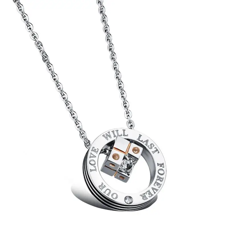 I Love You Necklace Cube Dice Forever 