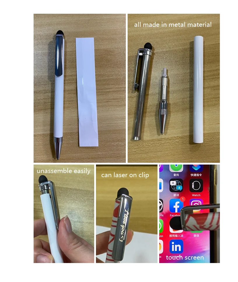 США, склад, шариковая ручка с лазерным логотипом, сенсорные экраны телефона, сублимационная металлическая ручка, сублимационные ручки, стилус, ручка