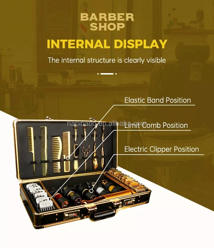 High Grade Luxury Salon Dedicated Hairdresser Briefcase Golden ...