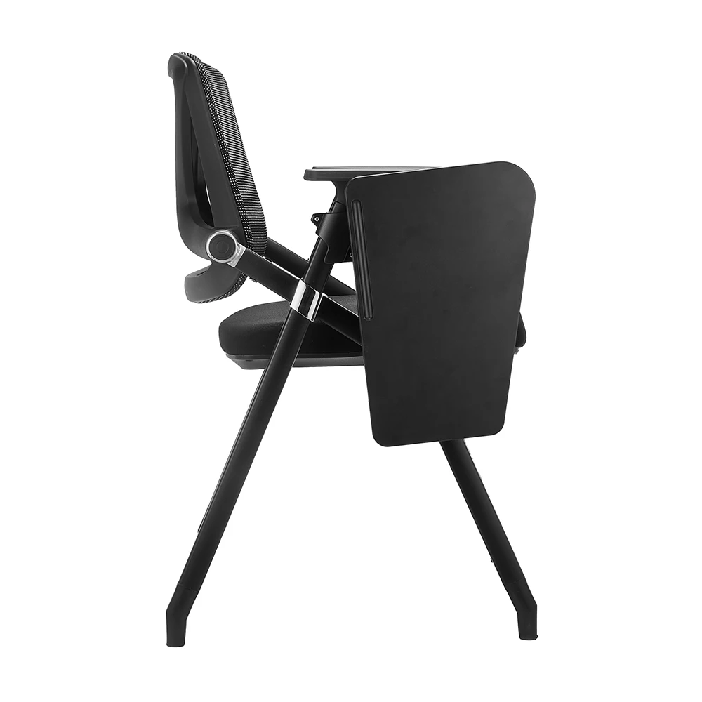 product modern black padded training chairs office school use folding design conference chairs with writing pad for living room-98