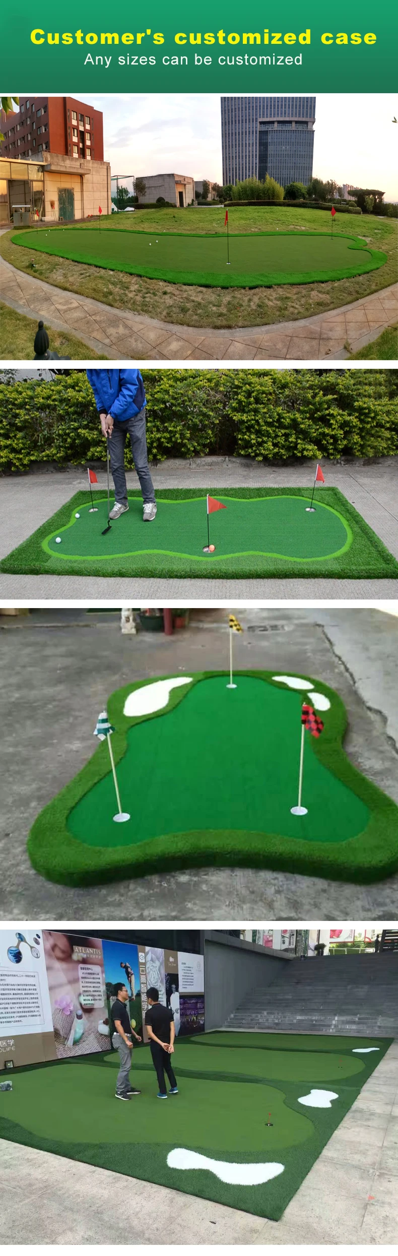 Factory Custom Professional Large Golf Practice Mat Golf Putting Green