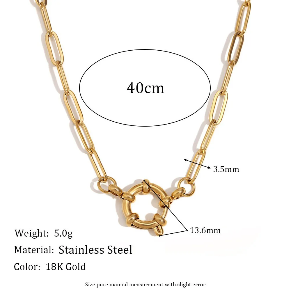 316l Stainless Steel Jewelry 18k Gold Necklace Geometry Women Fashion Pendant Necklaces aperçu 7