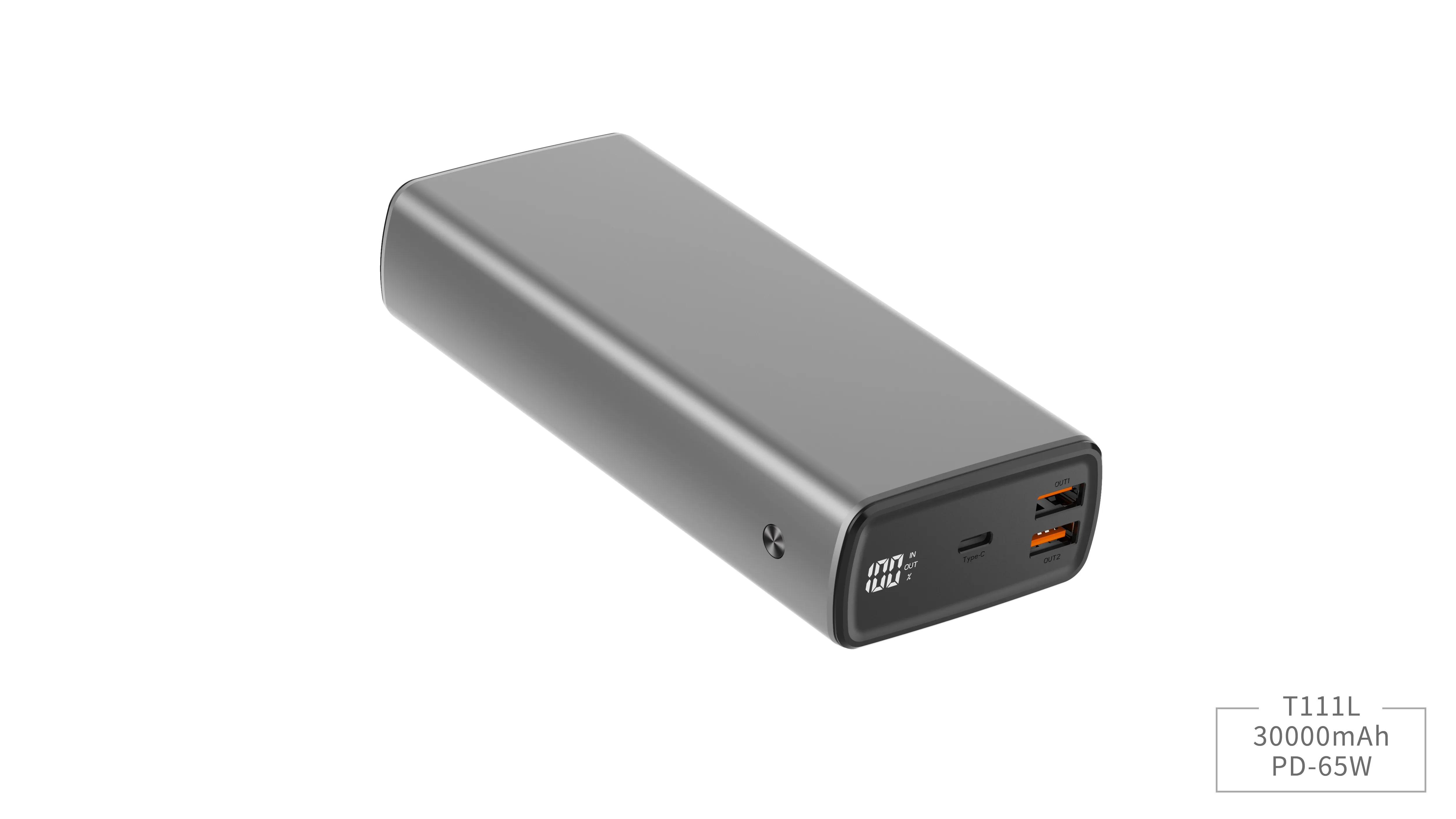 PD65W 30000mAh Multifunctional Power Banks T111 Aluminium Alloy Portable Fast Charging Mobile Charger Power Bank supplier