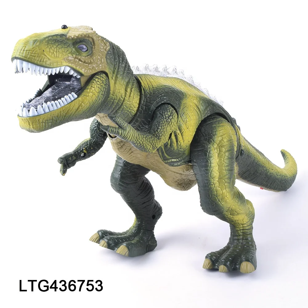 Игрушка-динозавр на батарейках, робот тираннозавр, ходячий динозавр с подсветкой и звуком, электрическая пластиковая игрушка-динозавр