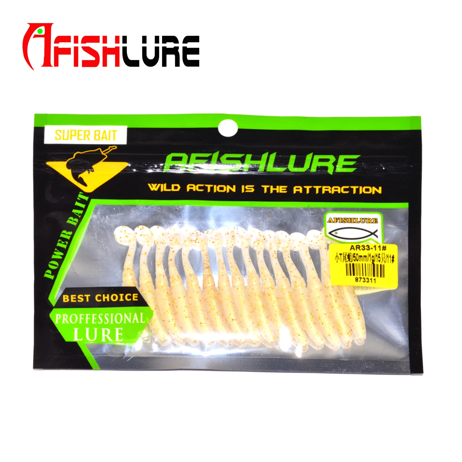 Fishing Lure Wholesale 50mm 1g Luminous T Tail Soft Bait Plastic