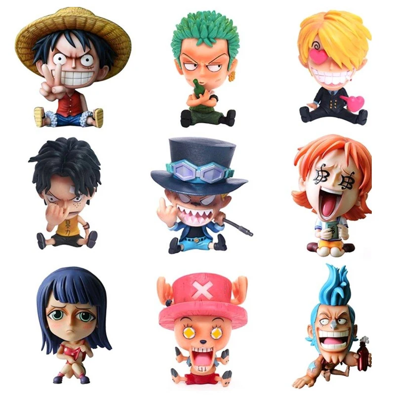 9 Pieces A Set Anime 10cm Mini Pvc Luff Sanji Ace Sabo Nami Robin Chopper  Franky Zoro Figure Nami One Piece Toy - Buy One Piece Toy,Nami,Zoro Figure  Product on 