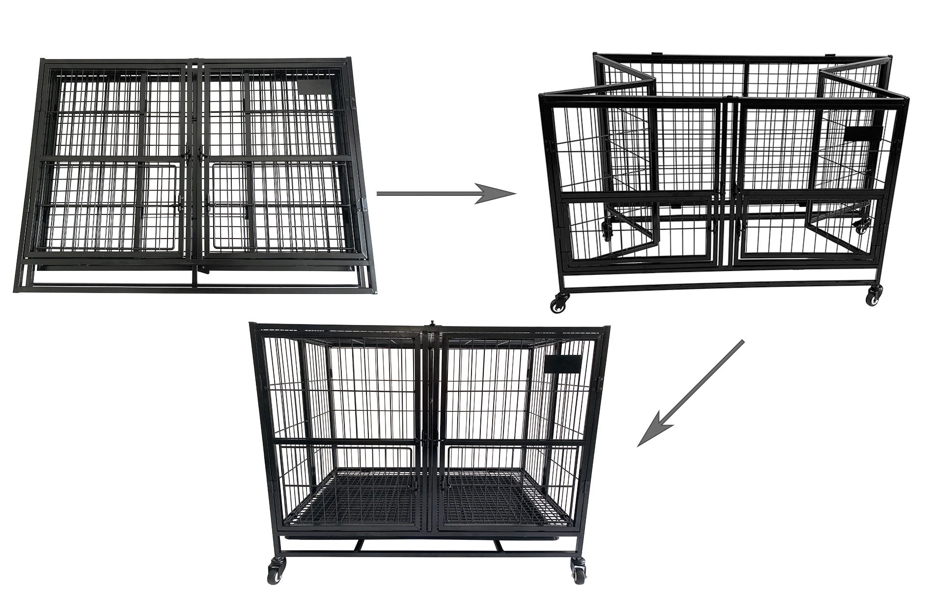 Stocking Overseas Warehouse Shipment Stackable 43'' Double Door Heavy