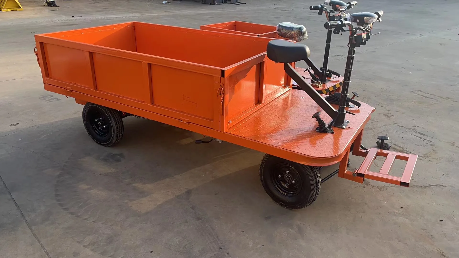 High Load Flat Car Heavy Platform Trolley Flatbed Cargo Cart Transfer Wagon for Workshop Market