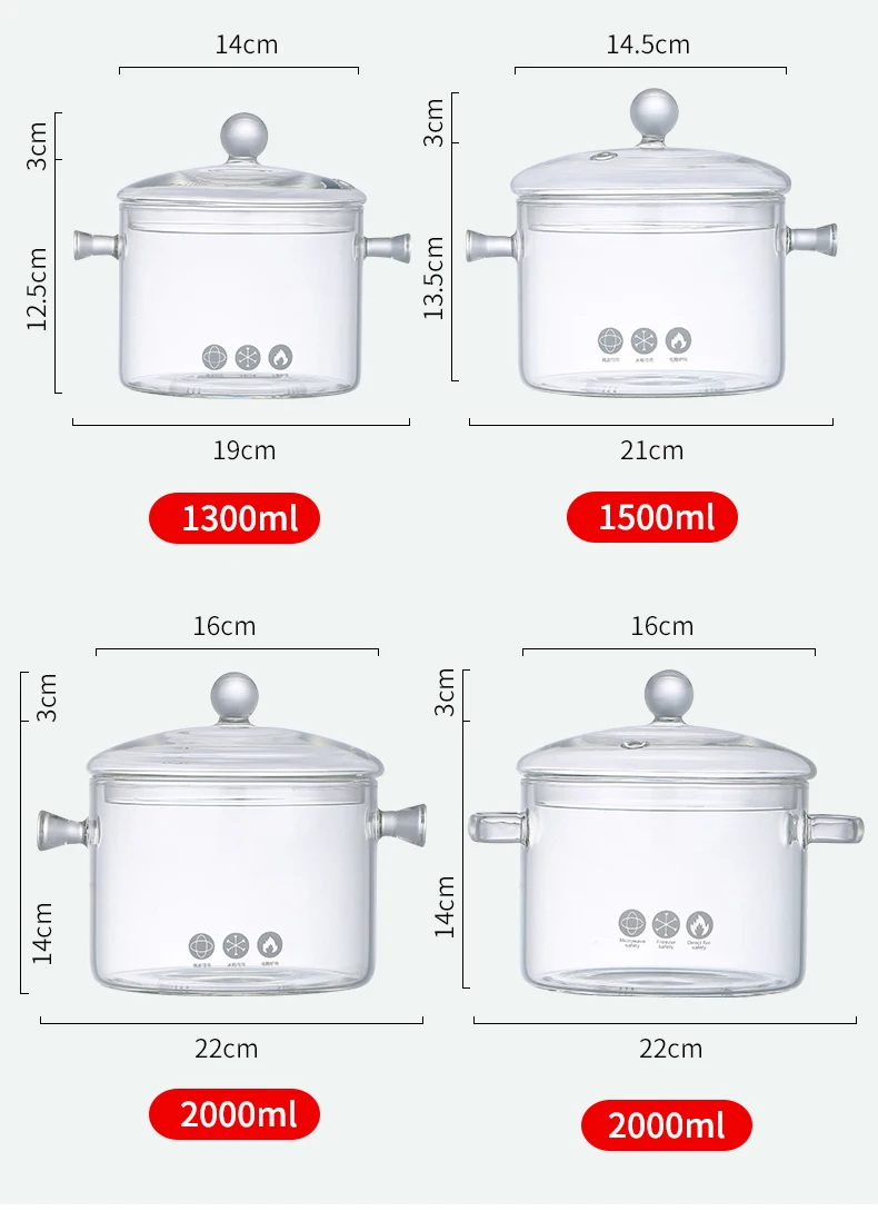 Fire Safe Borosilicate Glass Noodle Soup Cooking Pot with Glass Handle and  Cover - China Cooking Pot and Glass Cooking Pot price