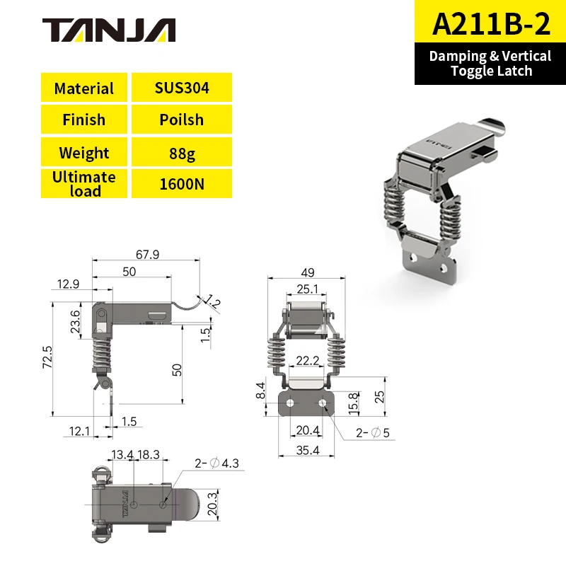 Damping  Vertical Toggle Latch With Lock for Machine Industrial Latch With Lock Self Lock Toggle Latch Cabinet Clips
