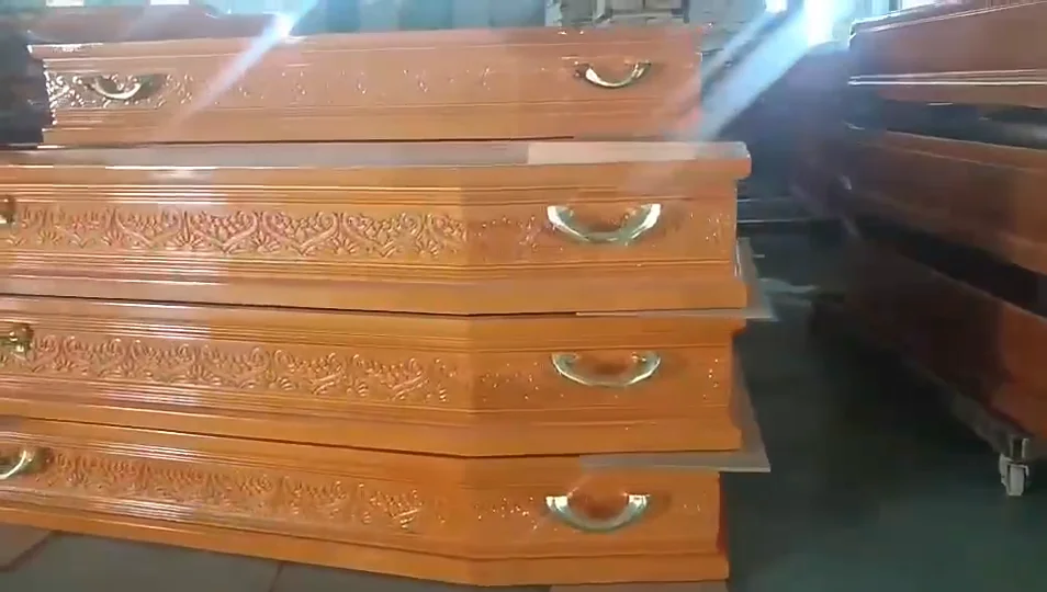 Paulownia Coffins Supplier European Style Coffin With Flower Carving