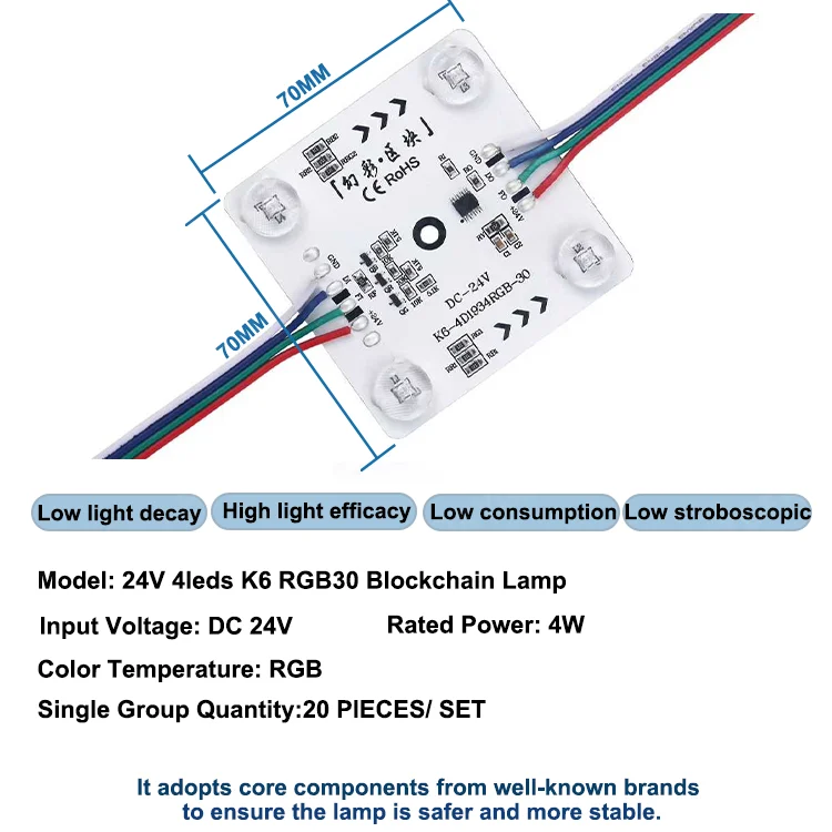 product wholesale full color programmable fluctuation smart dimming rgb ip20 dc24v 1935 ic 4leds led modules for advertising light box-9