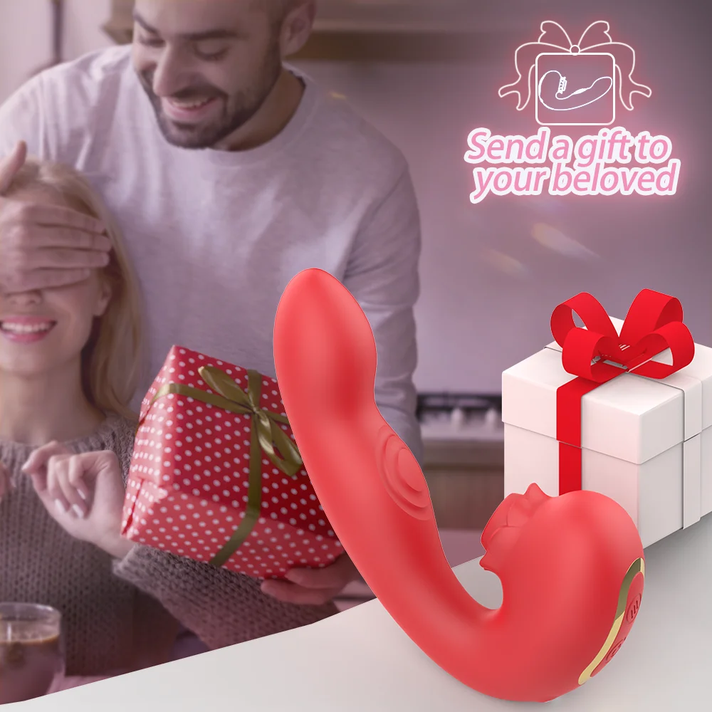 S-hande New Arrival 3 in 1 Clitoral Suck Vibrator Nipple Stimulator Rose Vibrators Sex Toys for Women with g Spot Vibrator