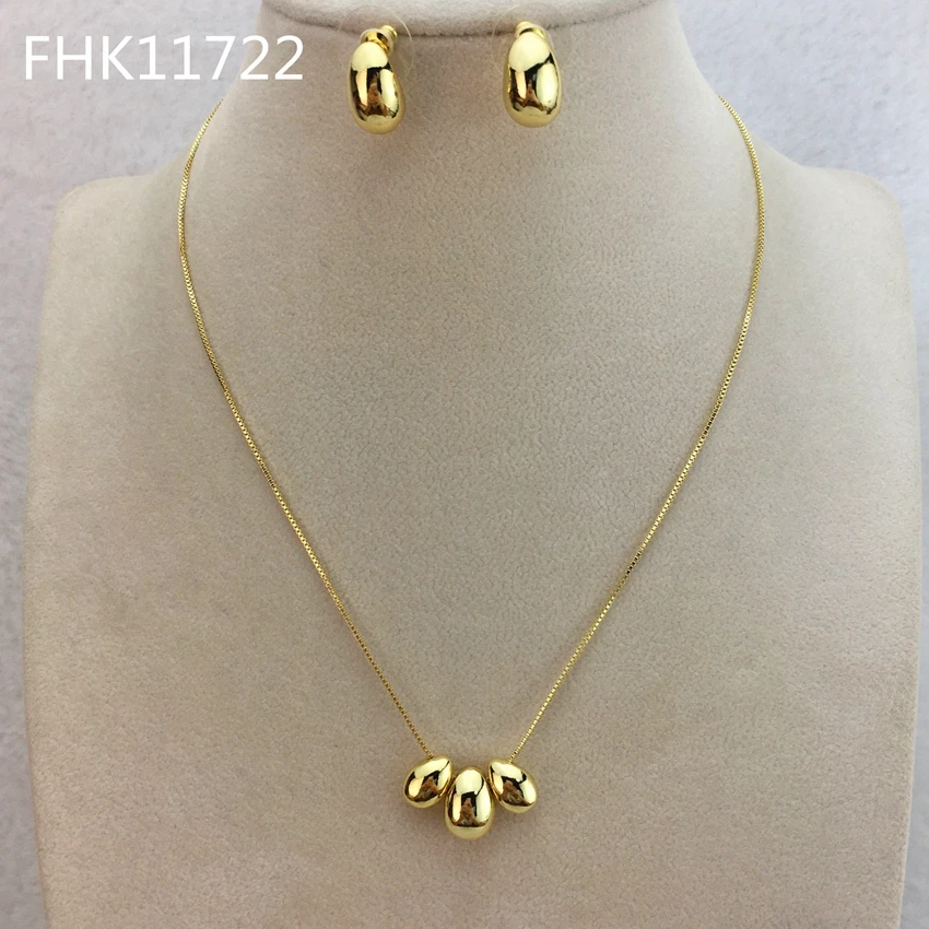 Yuminglai FHK11722 Costume Mode Dubaï Bijoux Goutte D'eau Accessoires Haute Qualité Plaqué Or Dames Ensembles De Bijoux