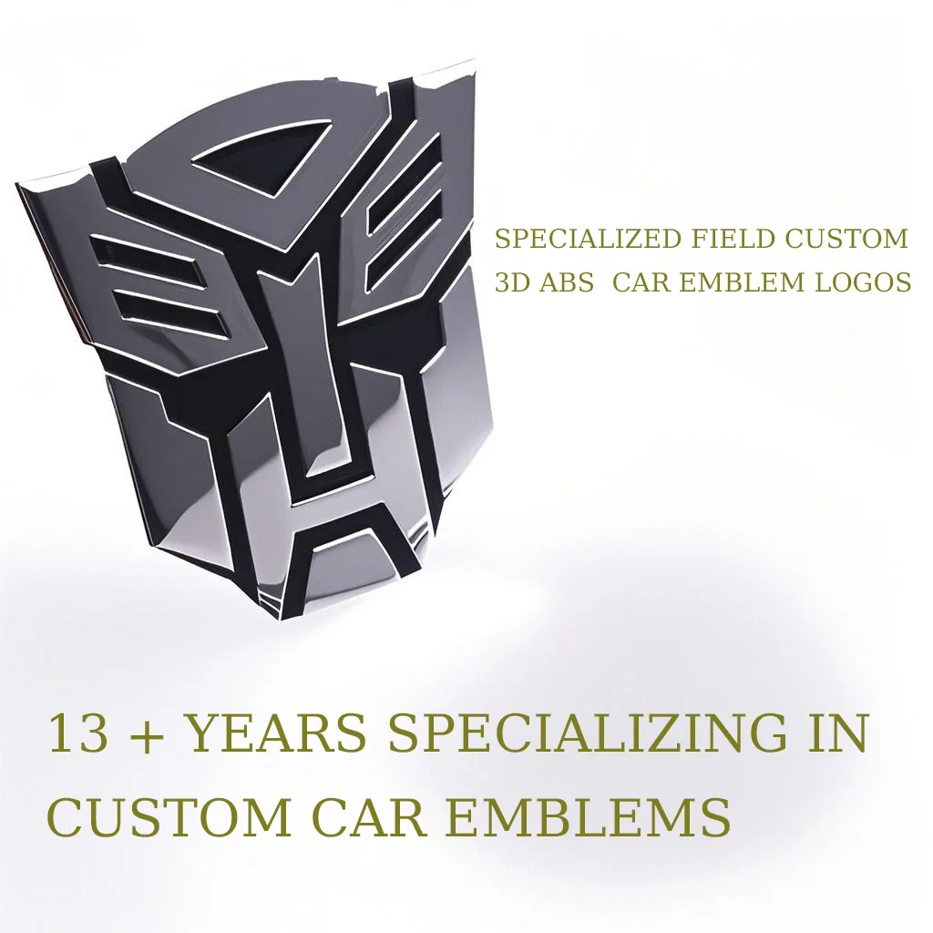 3D Metalized Texture ABS Transformers Autobot Deception Auto Badge Emblem Decal Sticker for All Car Universal  Robot logo