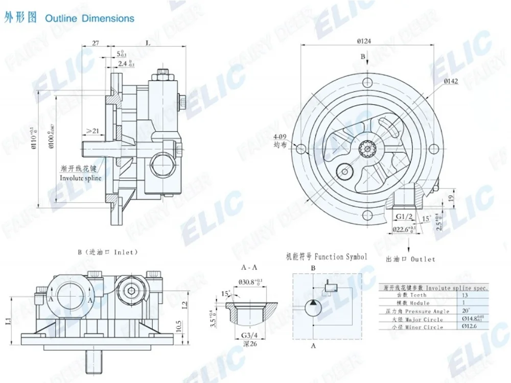 Excavator Single Double Triple Hydraul Charge Charging Pump Truck