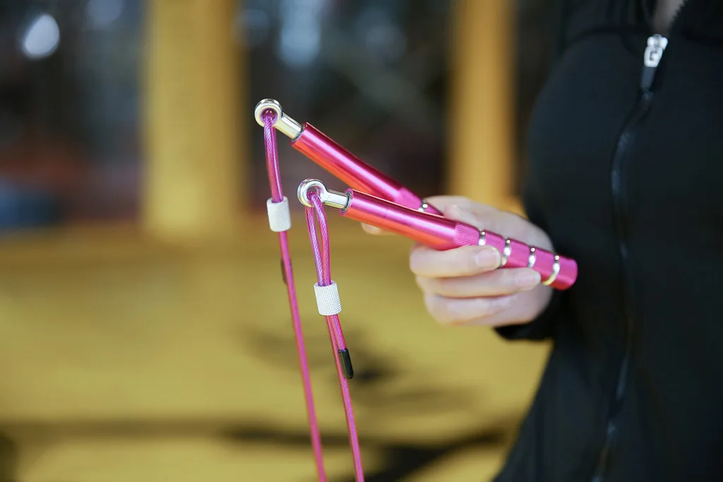 odm jump rope for fitness adults aluminium adjustable exercise fitness body building jumprope with steel wire-3