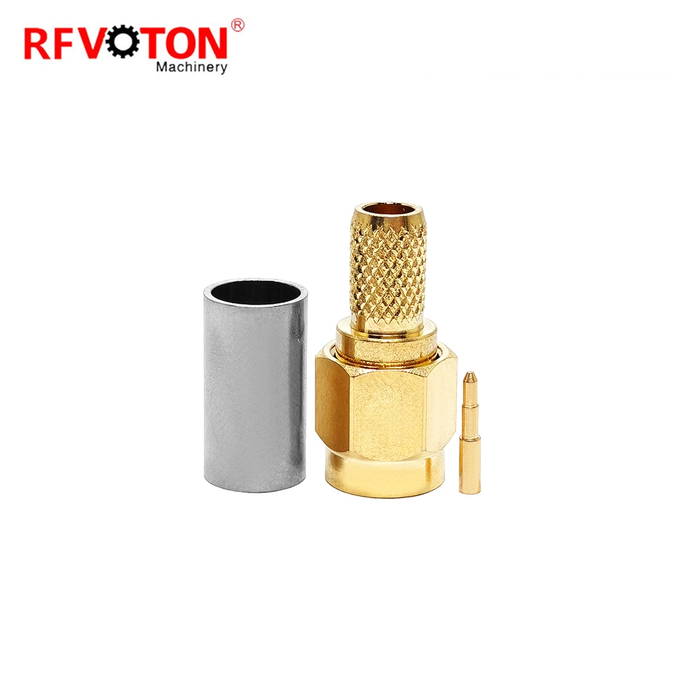 اتصال‌دهنده هم‌محور مستقیم یا زاویه‌دار SMA Plug Male، ابزار فشردن (Crimpers)، مستقیماً از کارخانه، برای کابل‌های RG223 و RG58، موجود در انبار، مطابق با استاندارد روآ (RoHS)