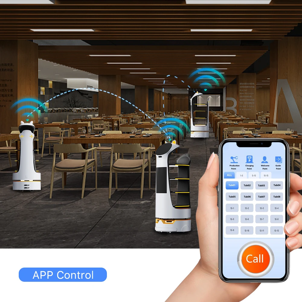 Anseboo Electric Food Delivery Vehicle Robot Restaurant Waiter Service Robot for Restaurant Coffee Shop Hotel and Fast Food Shop