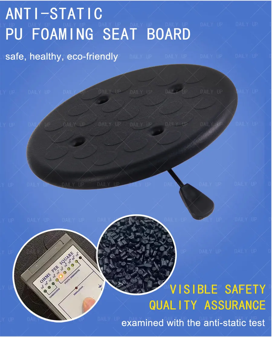 Adjustable PU Seat Workshop Stool With Wheels And Frosted Seat Breathable Swivel Hospital Stool For Laboratory Factory Office