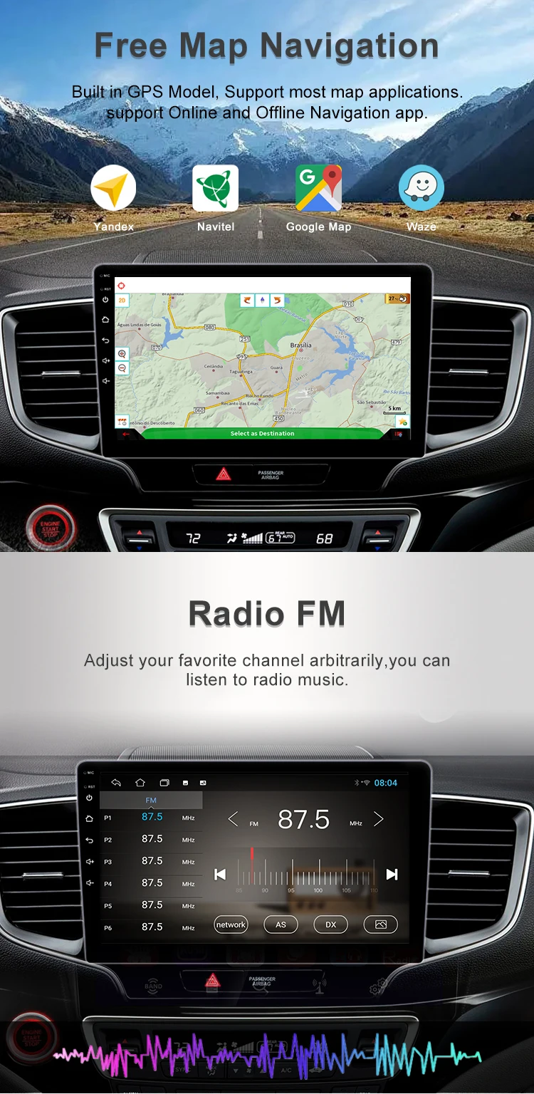 Android 12 Universal Touch Screen Gps Radio Stereo 10 Inch car video 1 Din Car Dvd Player With Screen carplay auto