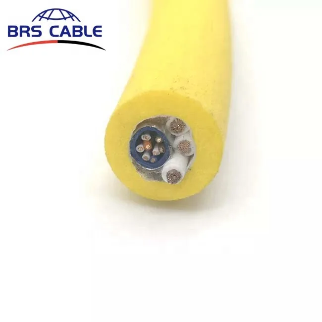 Twisted Pair Underwater Neutral Buoyancy Umbilical Power Fiber Hybrid Cable ROV Tether Cable