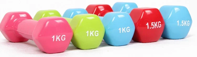 Factory-made Hex Dumbbells Lightweight PVC Coated Cast Iron Construction for product detail 2