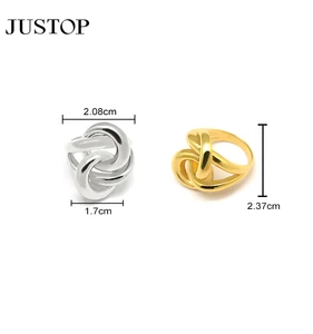 Personalized Chunky Minimalist Jewelry Waterproof Stainless Steel 18K Gold Rope Twisted Stacking Rings for Women