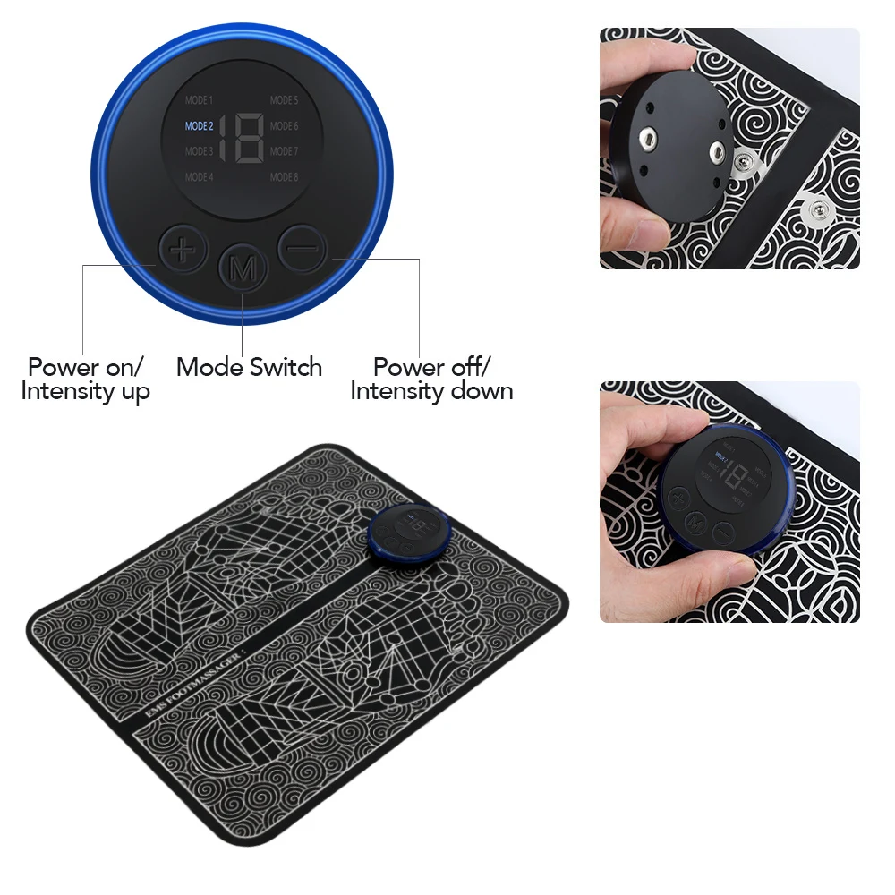 Wholesale Electric Ems Foot Massage Mat Pad Foot Muscle Pain Relief 8