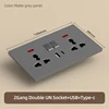 2Gang Double UN Socket+USB+Type-c