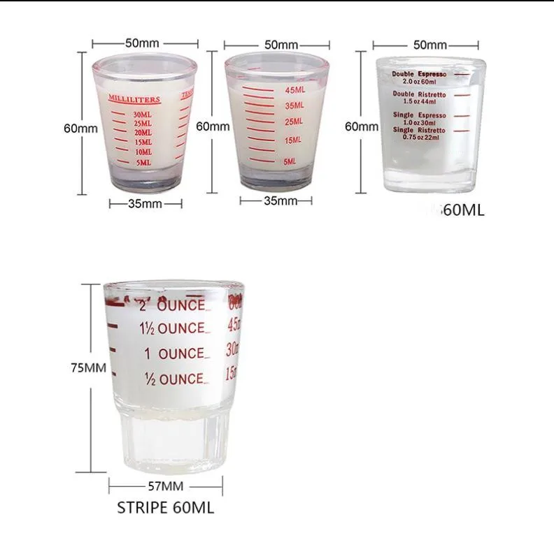 Espresso Measuring Glass Measure Shot Cup Oz Ml Measuring - Temu