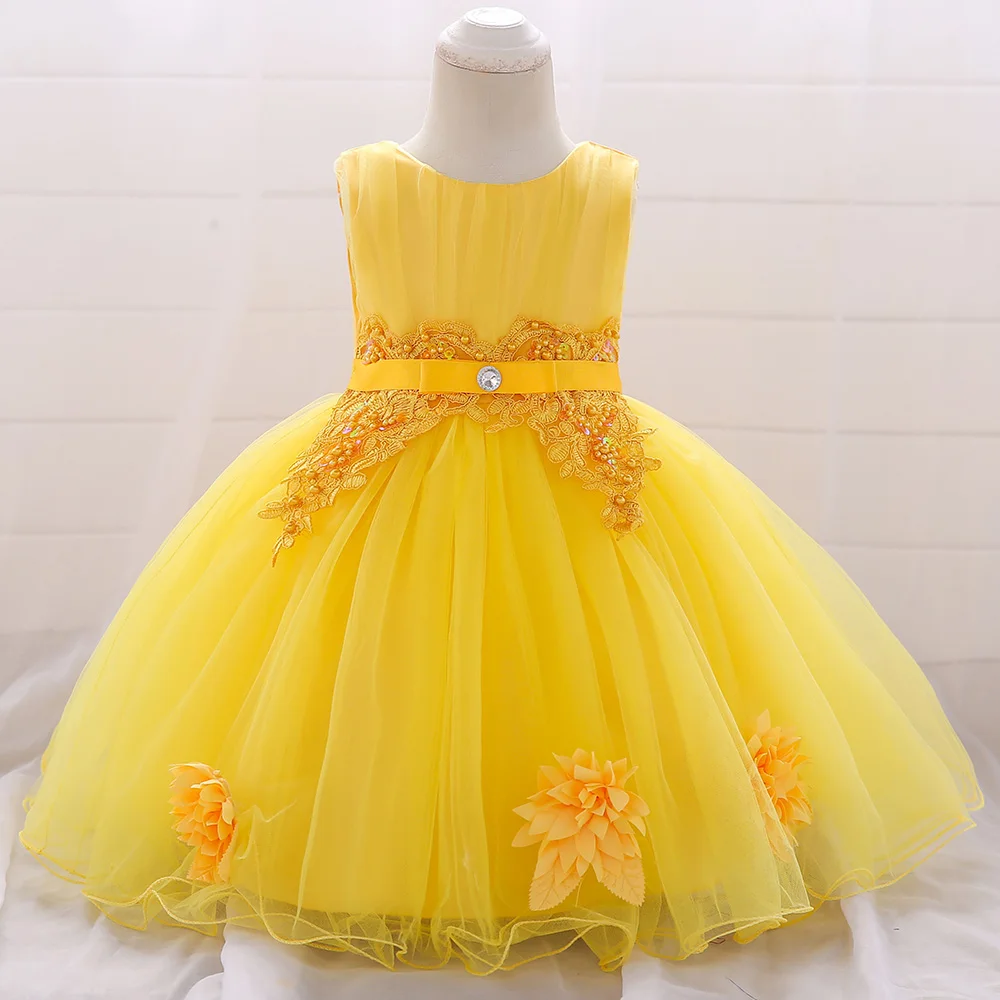 MQATZ Dropshipping Frock Design Floral Summer Wedding Big Bow Girls Party Design Sleeveless Dresses L1871XZ