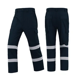 High Quality Factory Supply Reflective Strips Cotton Work Pants Breathable Construction Outdoor Cargo Workwear Trousers