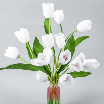 Artificial Tulips Silk Flower for Mothers Day Easter DIY Valentine Day Gifts in Spring Home Table Office Wedding Decoration