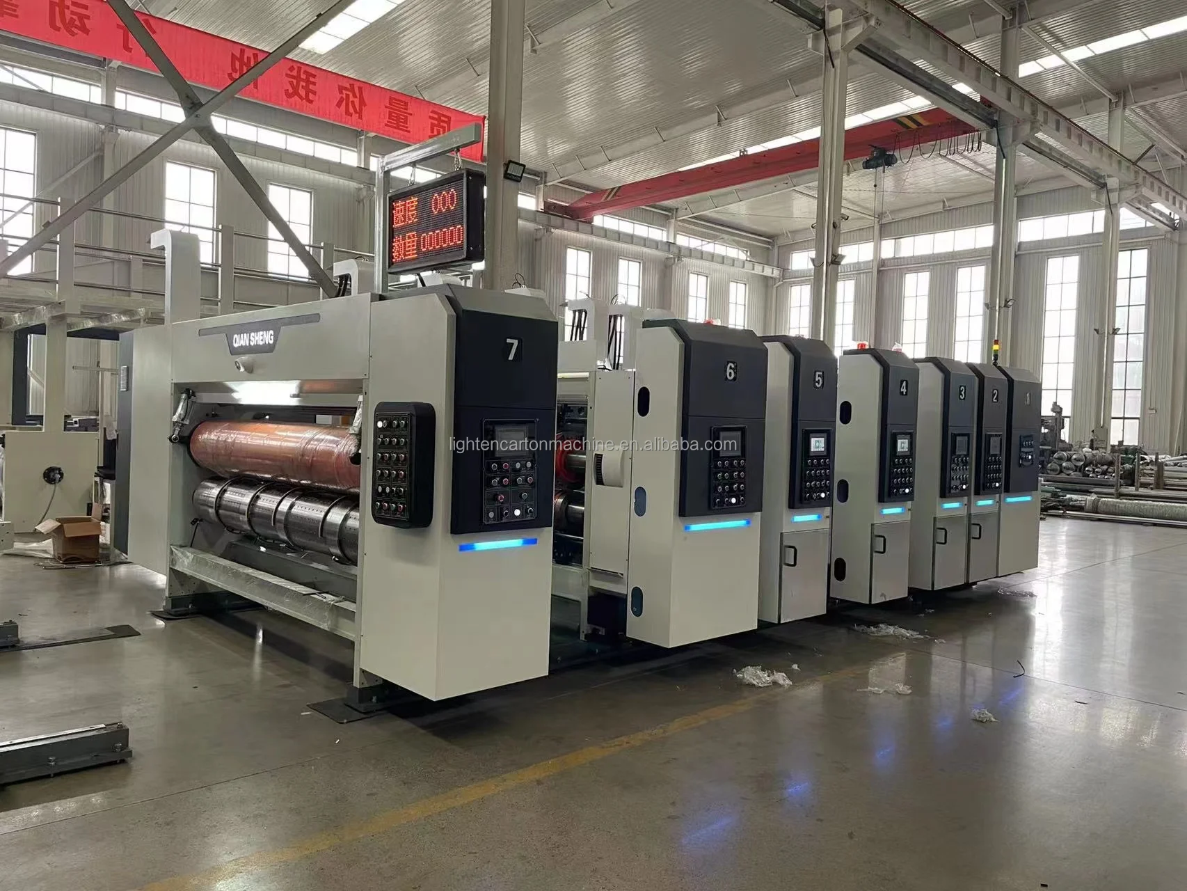 New Fully Automatic High-Speed 4-Color for Printing Machine for Corrugated Cardboard with Rotary Die Cutter