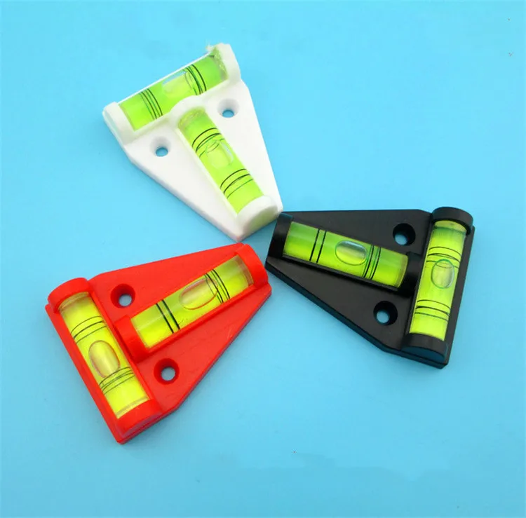 TEBK Small Square Bracket Acrylic T-Type Mini Plastic Spirit Level Triangle Calibrator PMMMA Horizontal Bubble Balancer Triangle