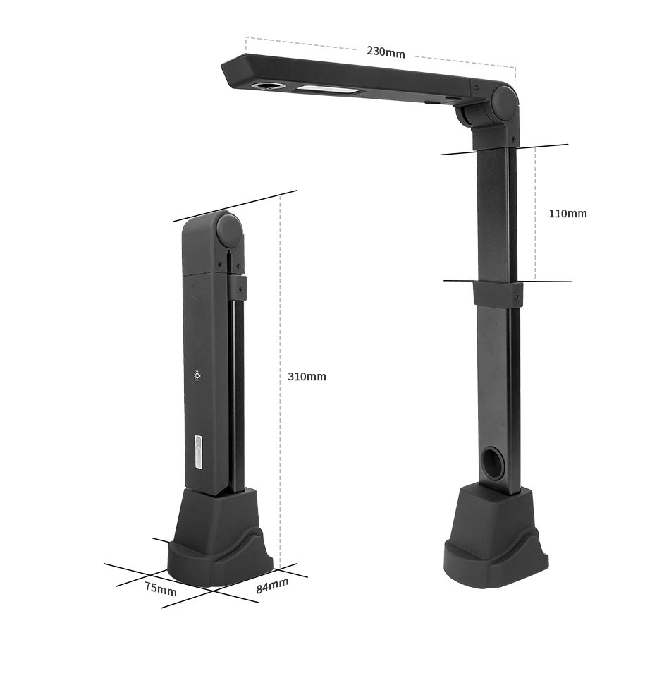 High Speed Wholesale 13 Mega Pixel Foldable Book Scanner A3 A4 Overhead Document Scanner Supports OCR PDF WORD EXCEL TXT CSV