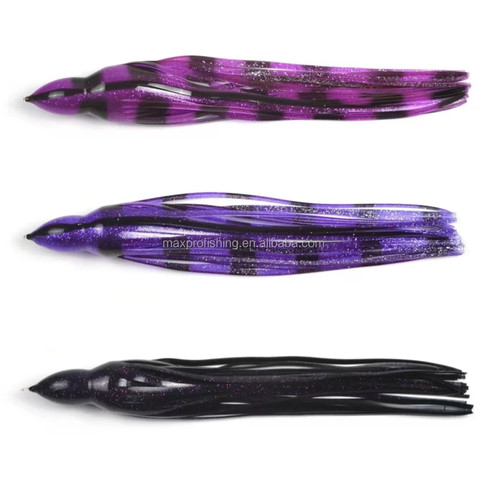 PVC Silicon Squid Replacement Green Pink Stripes Marlin Lure Big Game Trolling Skirt