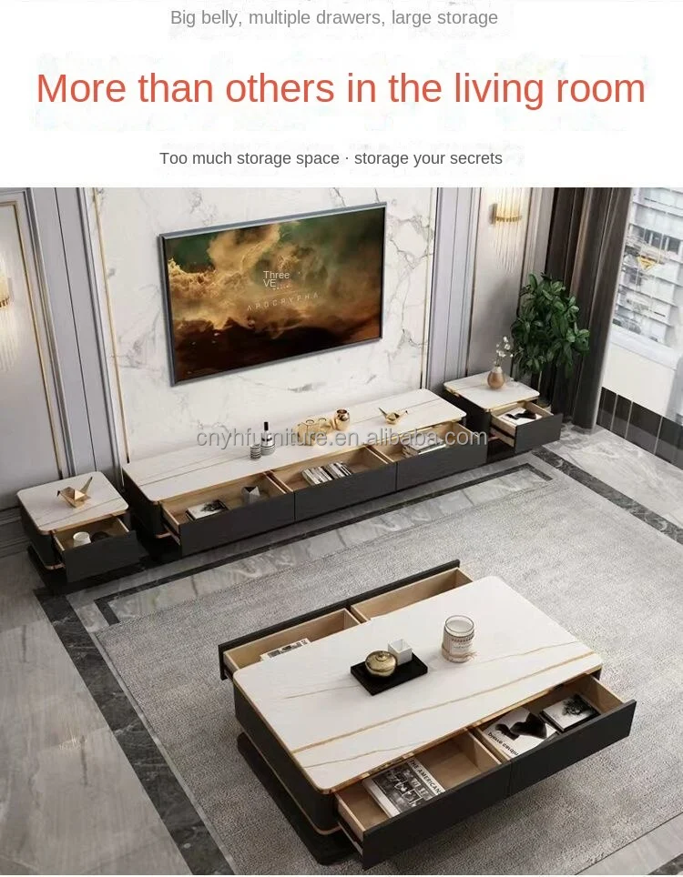 75 Inch Living Room Furniture Tv Stand And Coffee Table Set Luxury