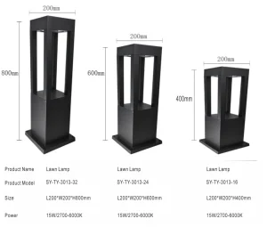 Modern LED Bollard Light IP65 Waterproof Aluminum for Garden Lawn 120-277V Warm White Decorative Outdoor Landscape Lighting