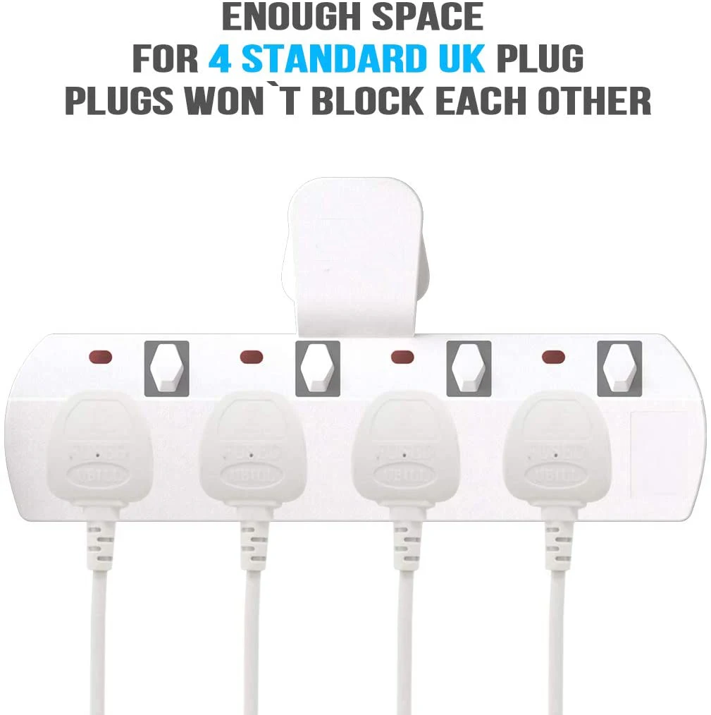 2 Way Double Plug Adaptor/multi Plugs Extension Sockets Adapter/uk 3 ...