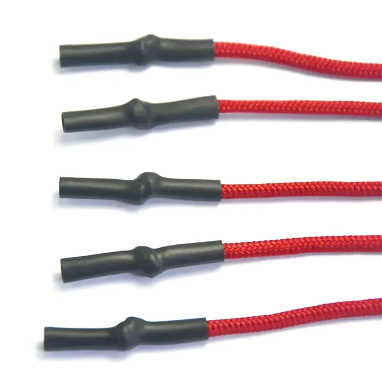 Draw Cord with Heat Shrink Tubing Knot Hoodie Rope Flat End Plastic Round String Shrinkable Tube Garment Drawcord