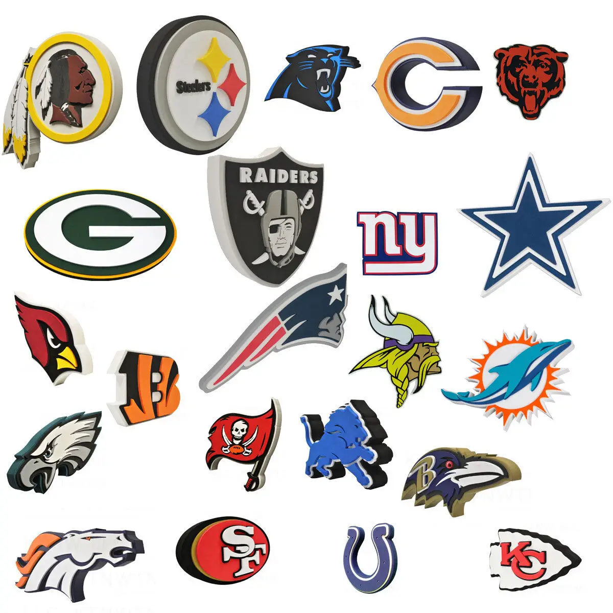 Large Logo Plastic Big Chain 3d Necklace Eva Foam Fan Football Teams ...