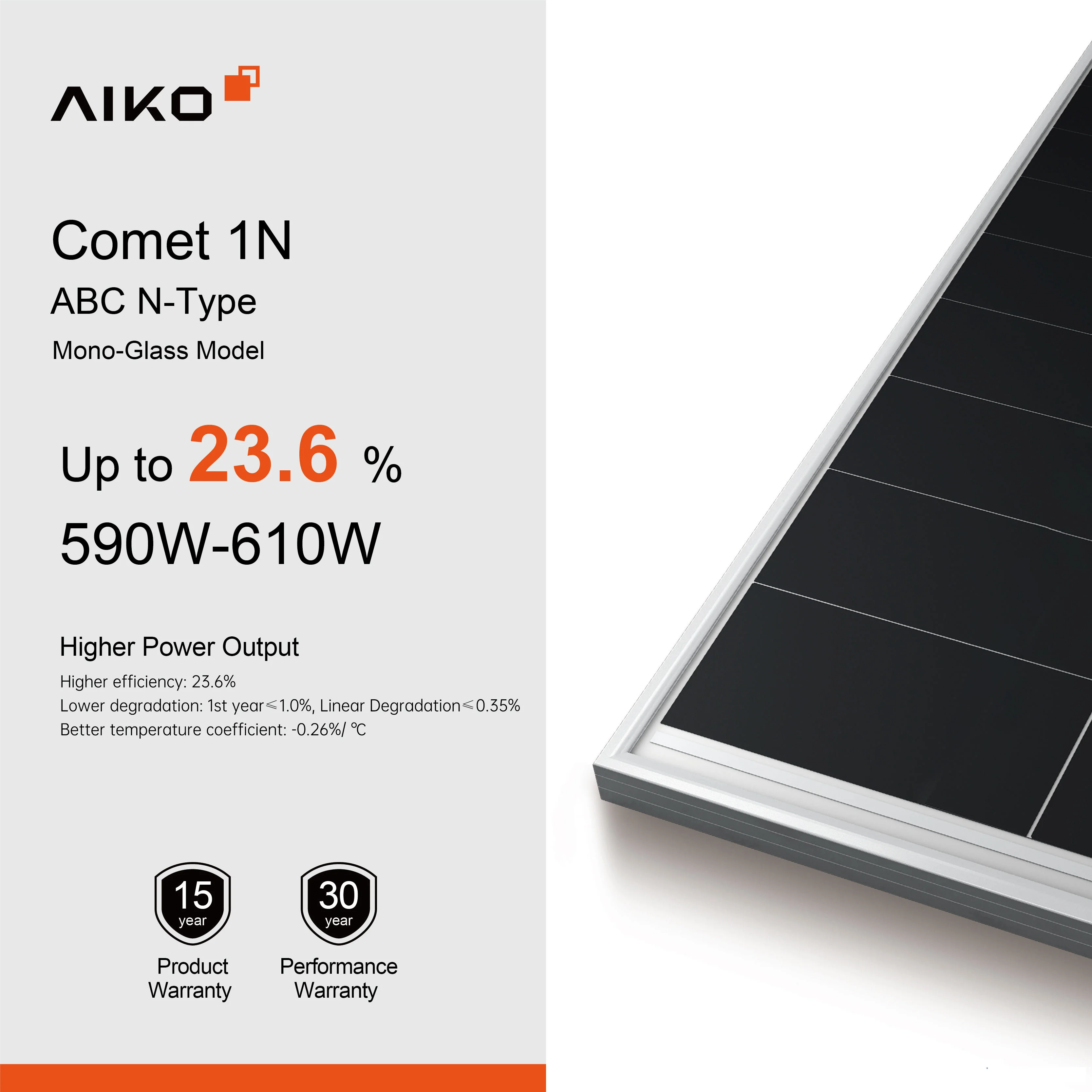 AIKO Solar Module - 610W Full Black Mono ABC Panel