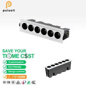 Modern Linear Embedded Grid LED Spotlight Aluminum Housing Indoor Anti-Glare Full-Spectrum Eye Protection 97% Color Rendering