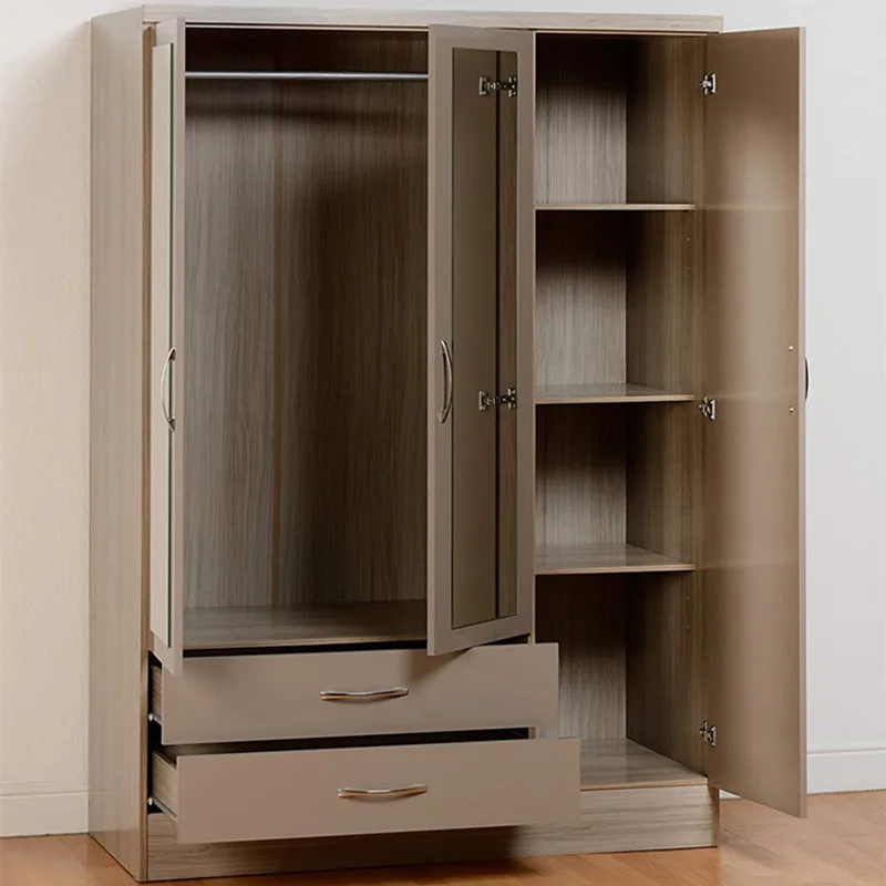 Popular Closet High Classical Foreign Joint Cabin 6 Feet High Natural Pakistan Dark Grey Wardrobe