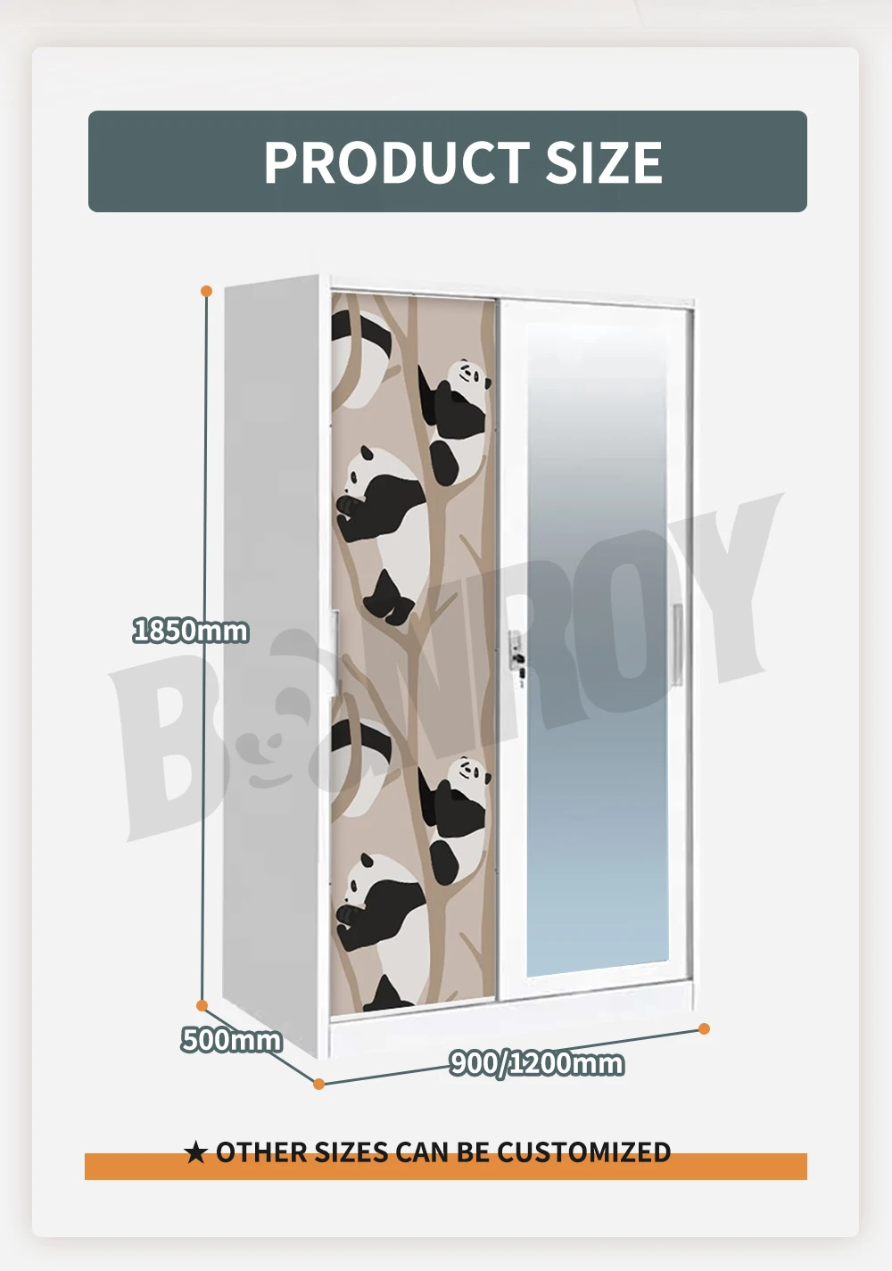 product bonroy 2 door steel cupboard metal cabinet clothing steel armable hanger almari cabinet locker bedroom wardrobe for clothes-55